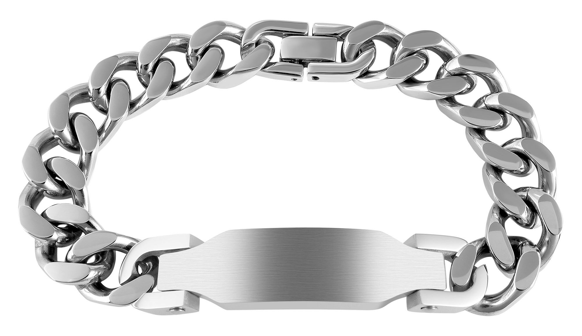 Edelstahl Armband mit Gravurplatte,