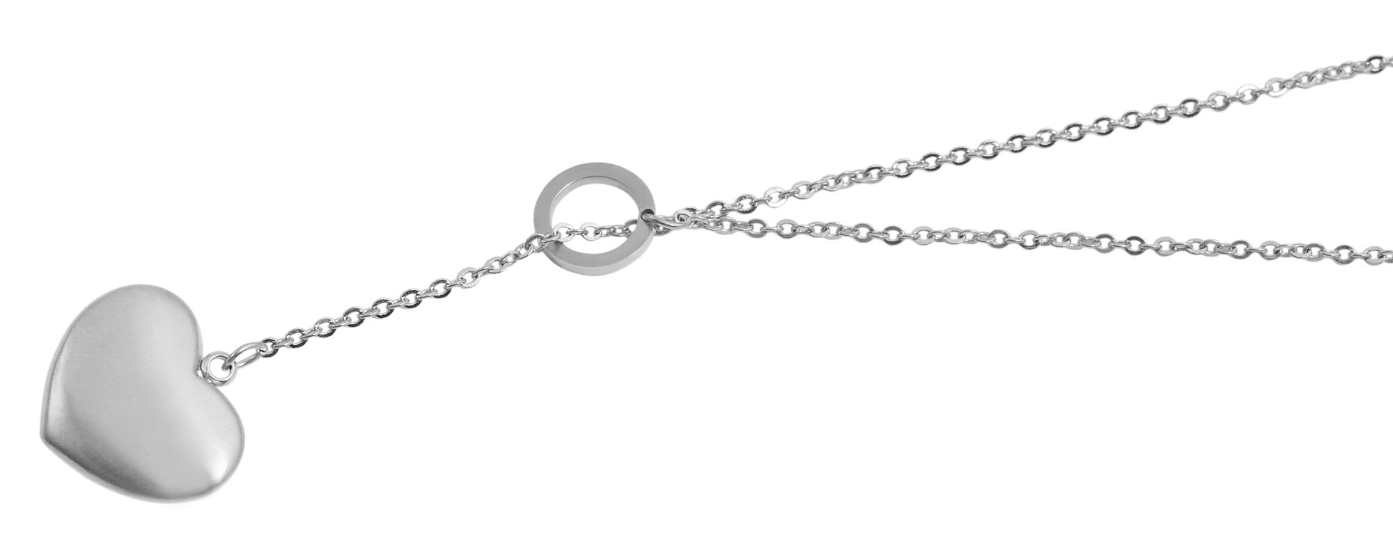 Edelstahl Kette mit Anhänger, Länge 43+5cm, silberfarbig