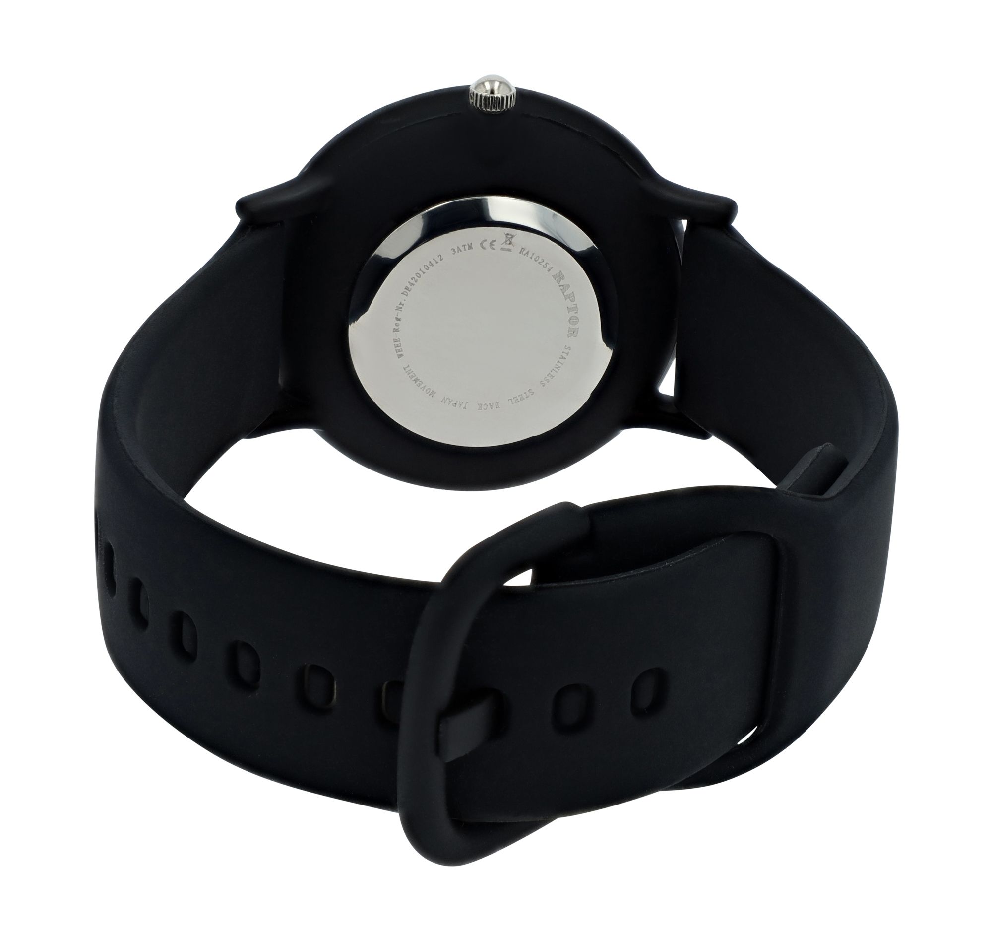Raptor Damenuhr "Flavia" mit Silikonband, Ø 34 mm, schwarz