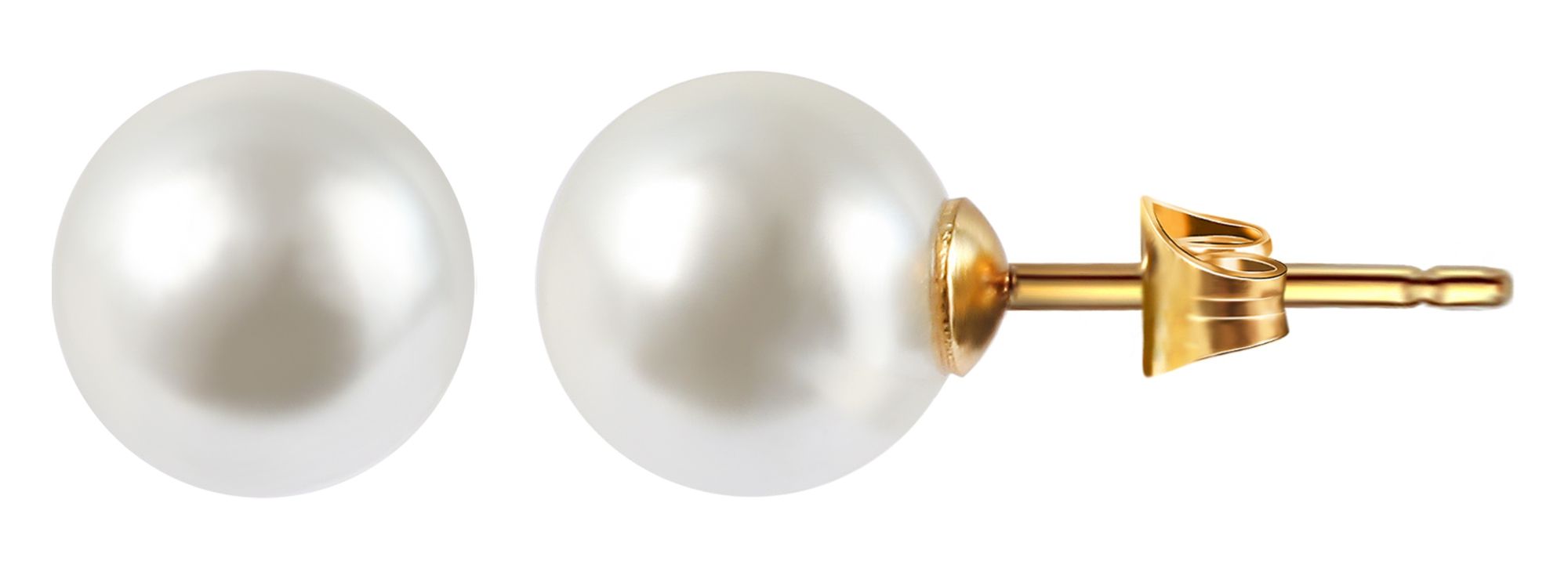 Akzent Edelstahlschmuckset (Kette und Ohrringe), mit Glasperlen, goldfarbig