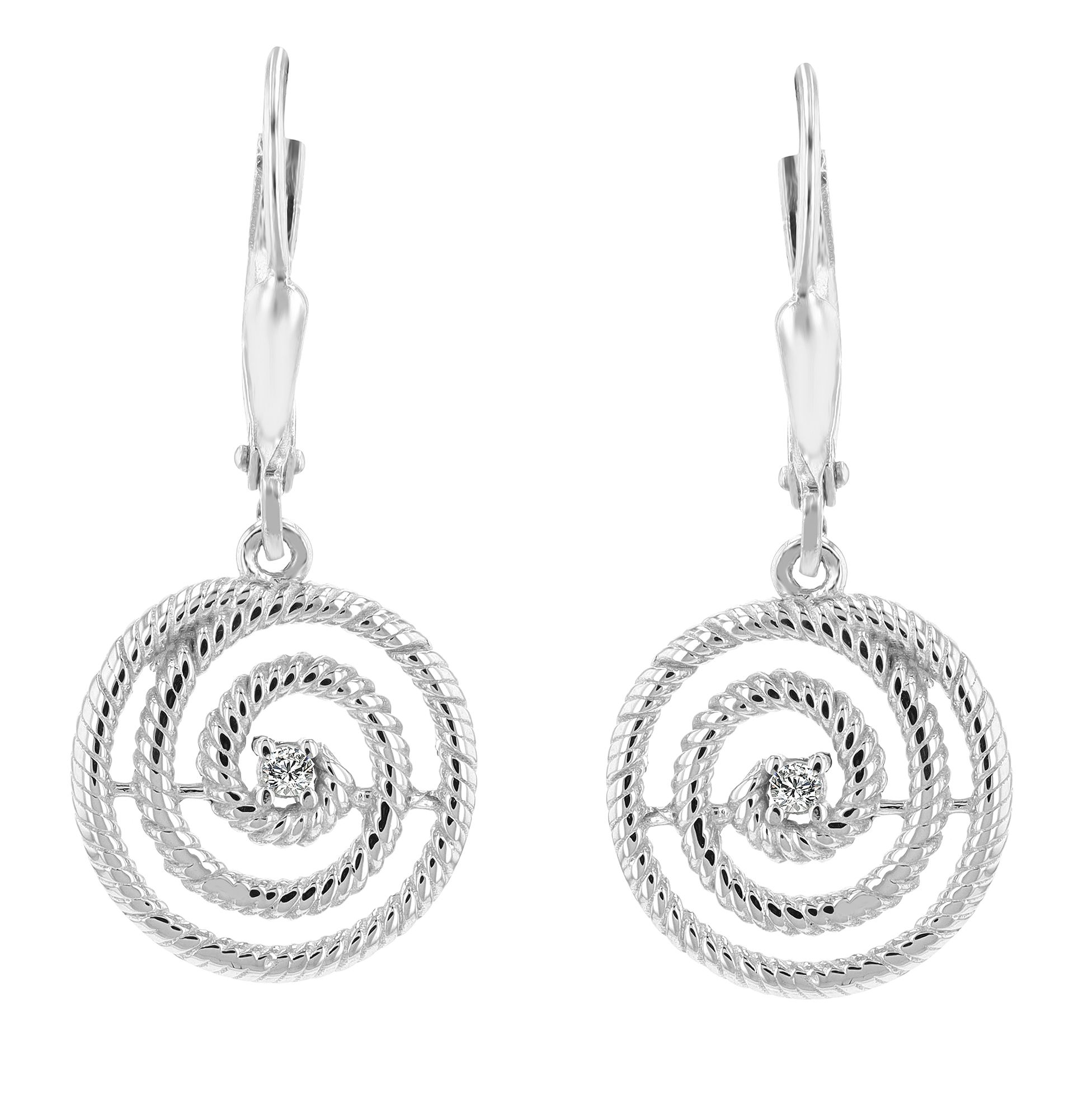 "Akira" Zirkonia, Ohranhänger in 925/- Silber, rhodiniert