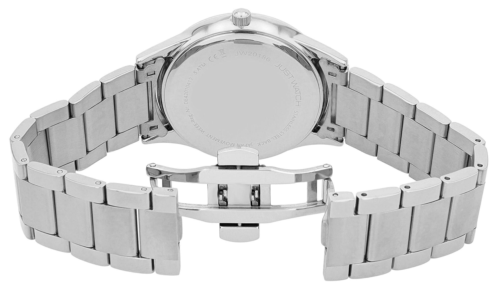 Just Watch Herrenuhr "Alvar" mit Edelstahl Gliederarmband, Datumsanzeige, Ø 43 mm, 5 ATM, grün/silberfarben