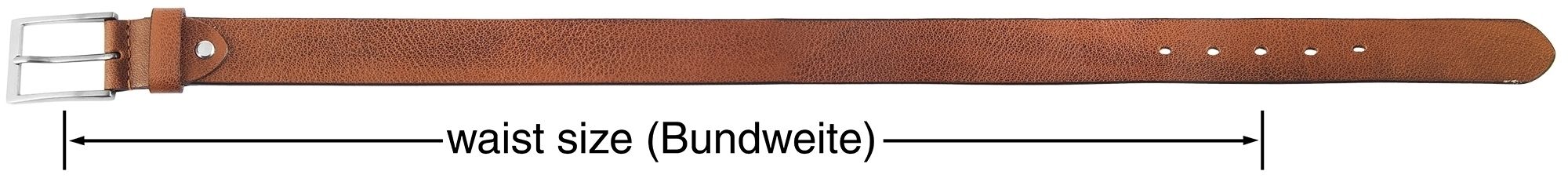 Leonardo Verrelli Echtleder Gürtel, braun/ tan, kürzbar, 110 cm