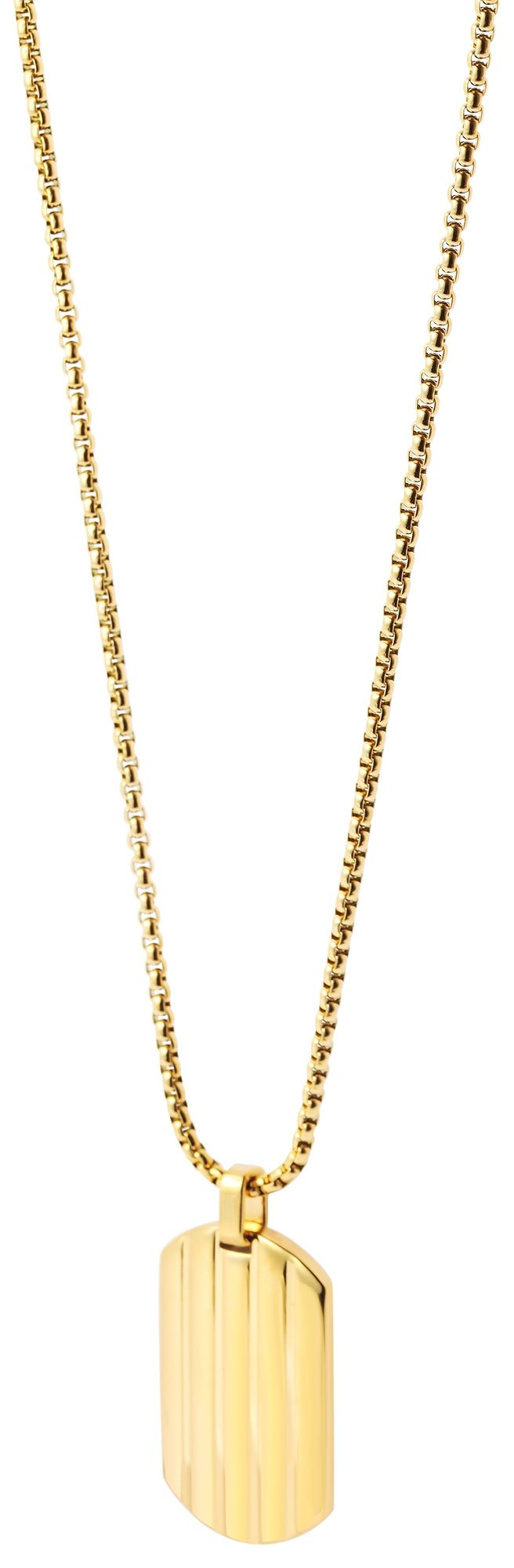Akzent Halskette mit Dog Tag, Edelstahl, goldfarben