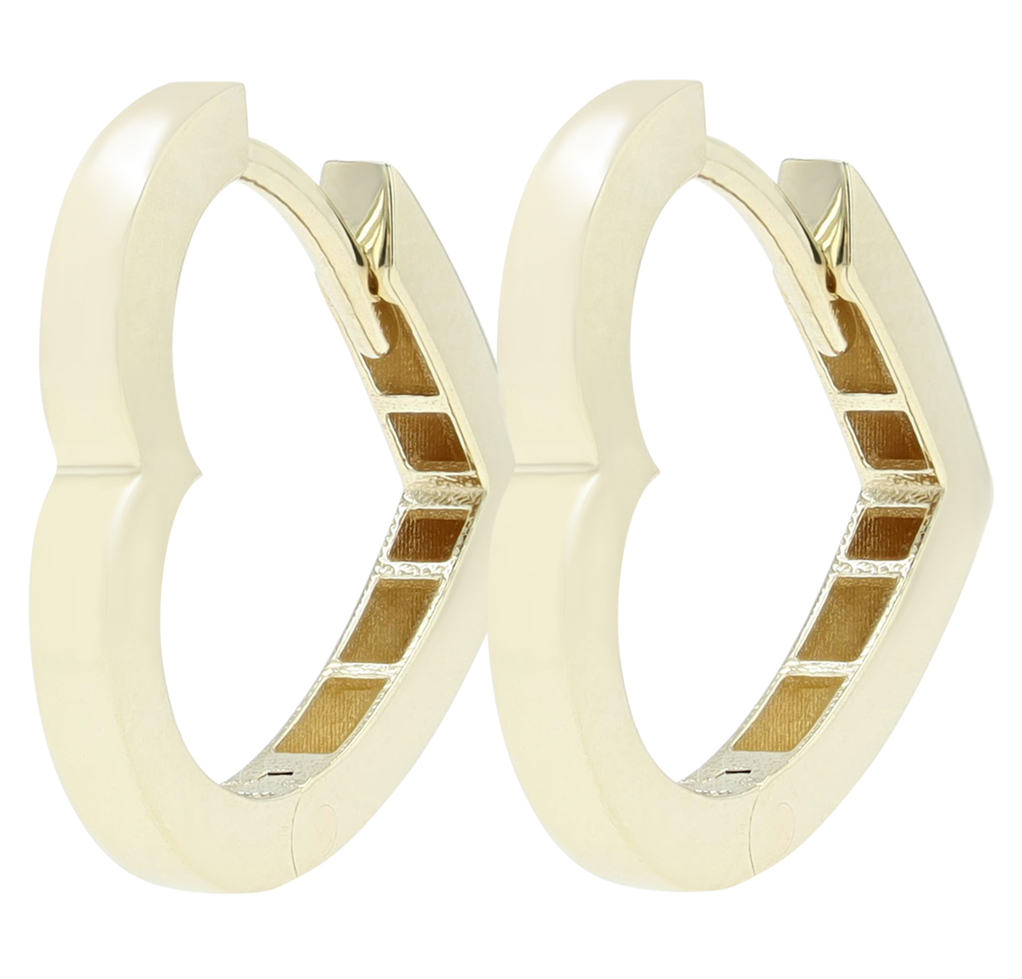 333/- Gold Creolen "Mine" Herz-form, 8 Karat, Gelbgold