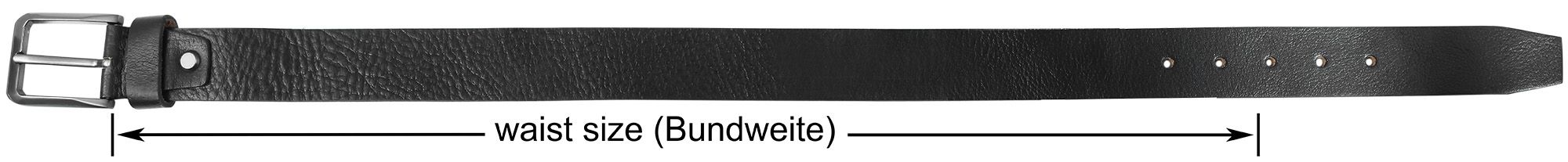 Leonardo Verrelli Echtleder Gürtel, kürzbar, schwarz, 105 cm