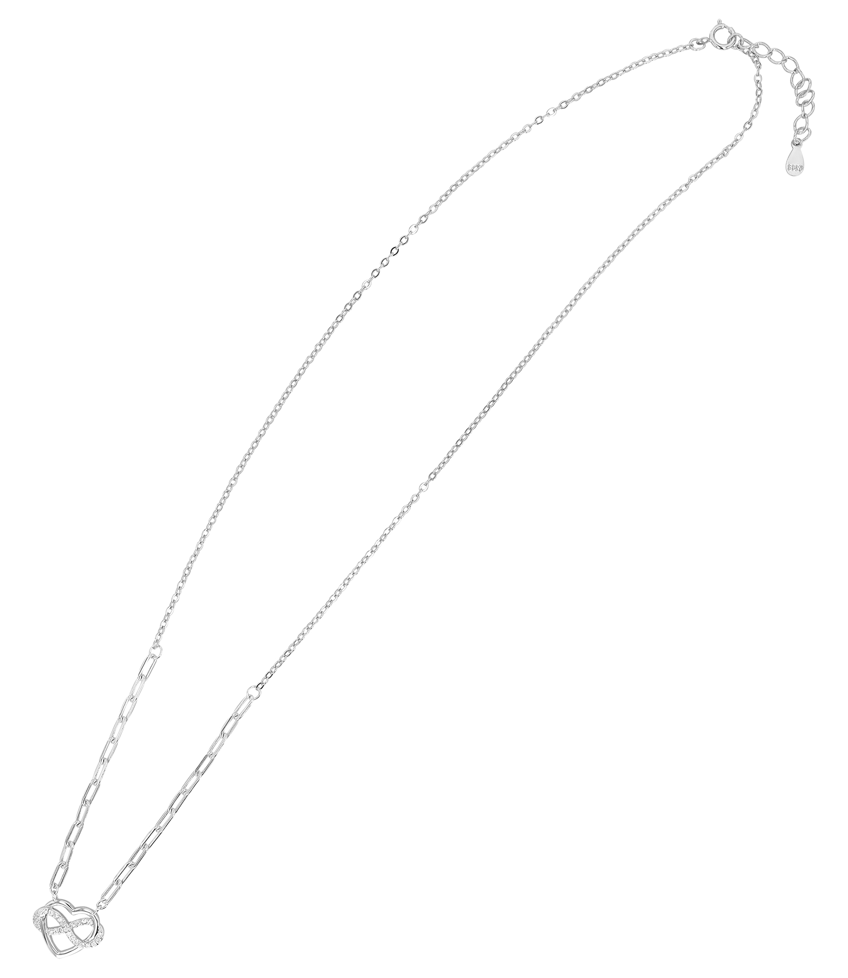 "Susa" 925/- Echt Silber Kette mit Anhänger, Herz, Zirkonia, rhodiniert