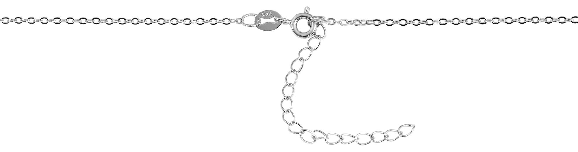 "Feria" 925/- Echt Silber Kette mit Anhänger - Kugel Ø 8 mm, Zirkonia  rhodiniert