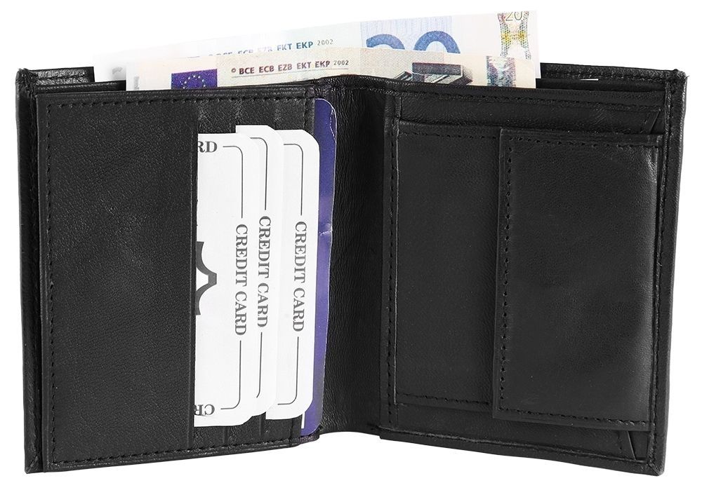 Steinmeister Herren Geldbörse aus Echtleder, Hochformat, schwarz