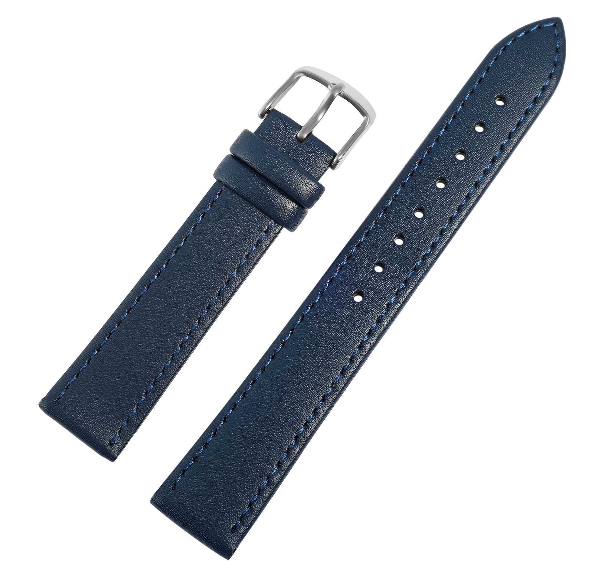 Echtleder-Uhrenarmband, dunkelblau, 20 mm