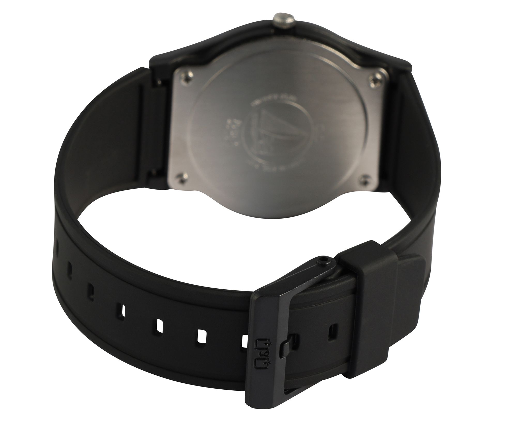 Q&Q Damenuhr mit Silikonarmband, 3-Zeiger/analog, 10 ATM, schwarz/ZB blau