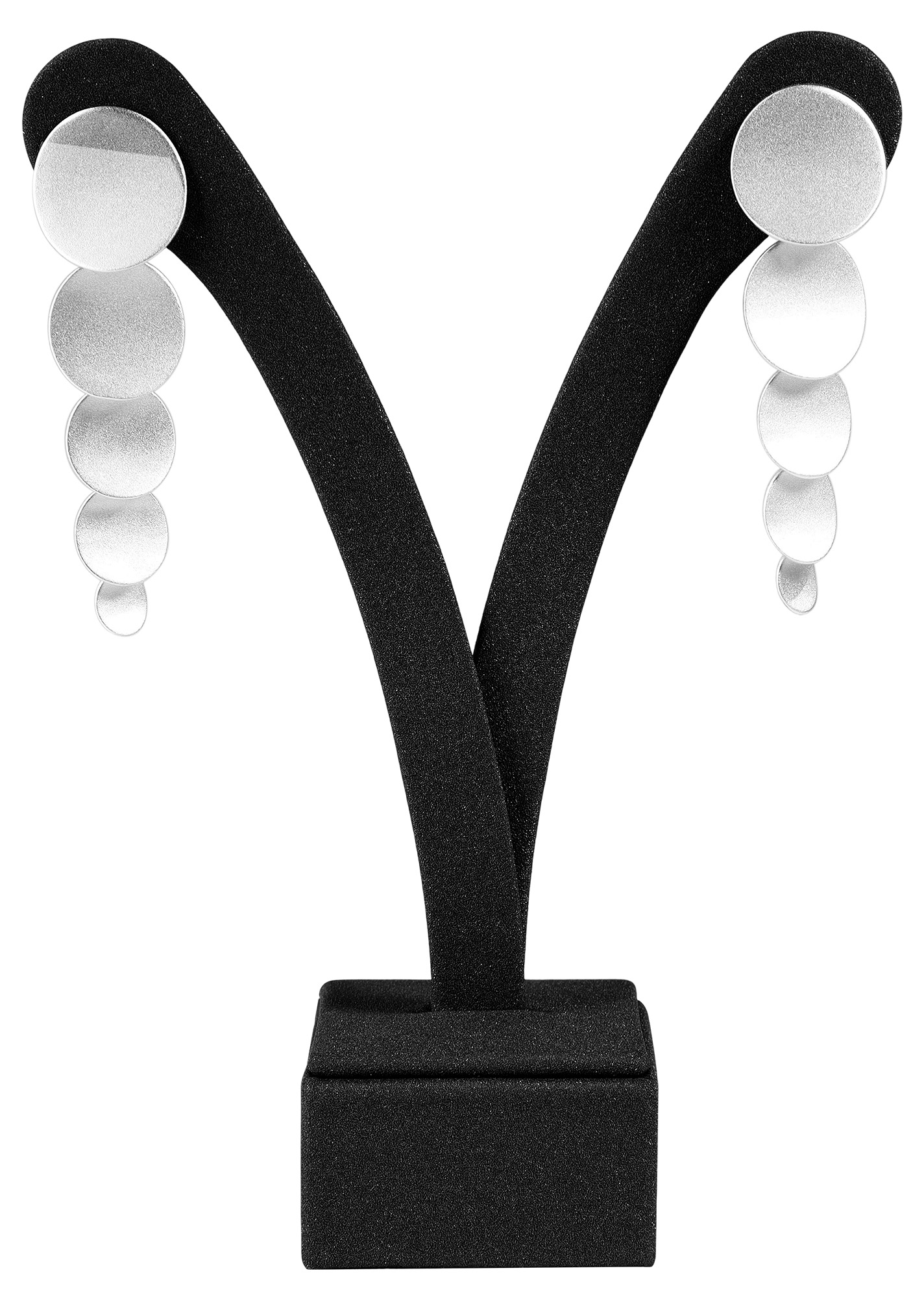 Aufsteller für Ohrringe (Dekoserie Soft), PU-bezogen, schwarz