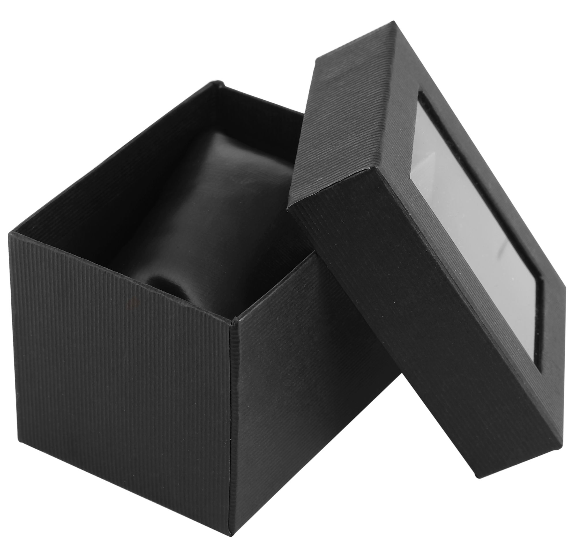 Geschenkverpackung für Uhren & Armbänder (12er-Pack) – mit Sichtfenster & Kissen, schwarz