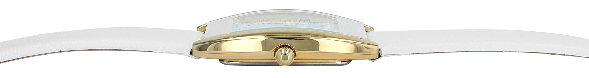 Just Watch Damenuhr mit Echtlederarmband, Tonneau, weiß/ goldfarben