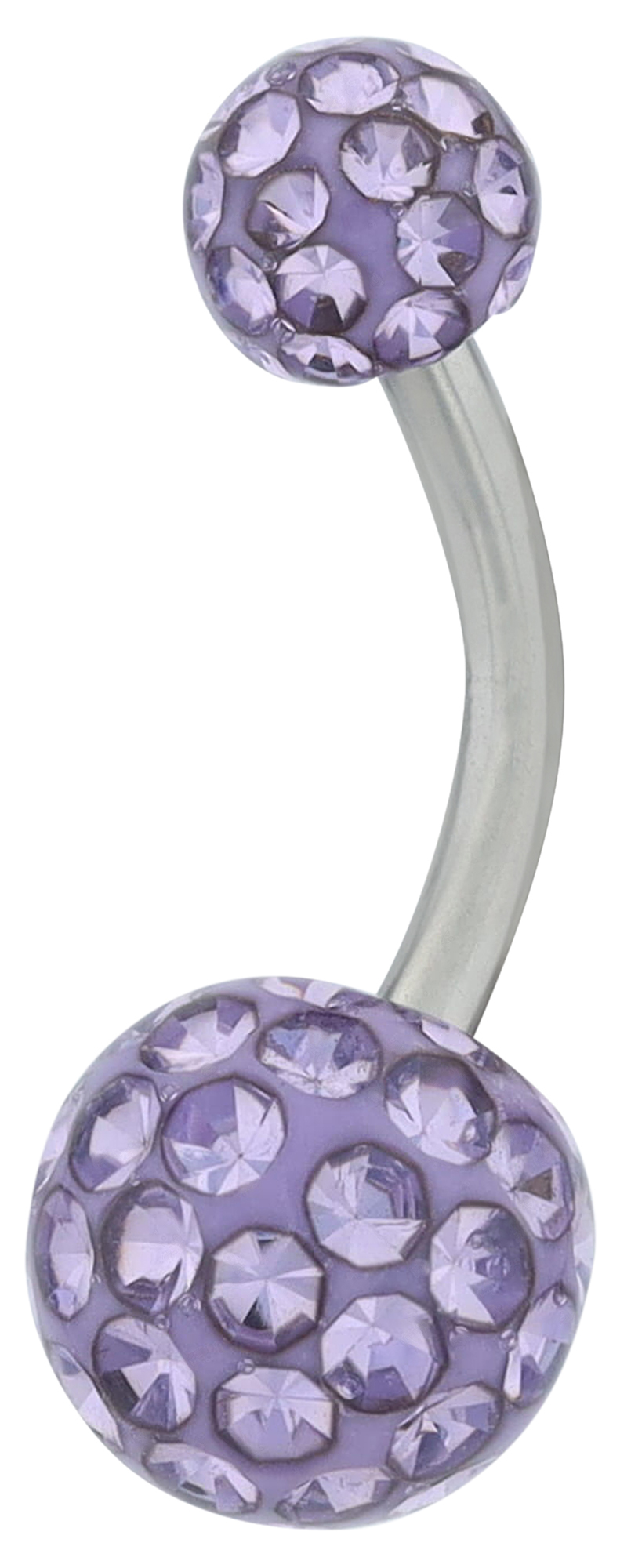 "Alexi" Edelstahl-Bronze Bauchnabelpiercing, Länge 10 mm/Stärke 1,8 mm, Lila