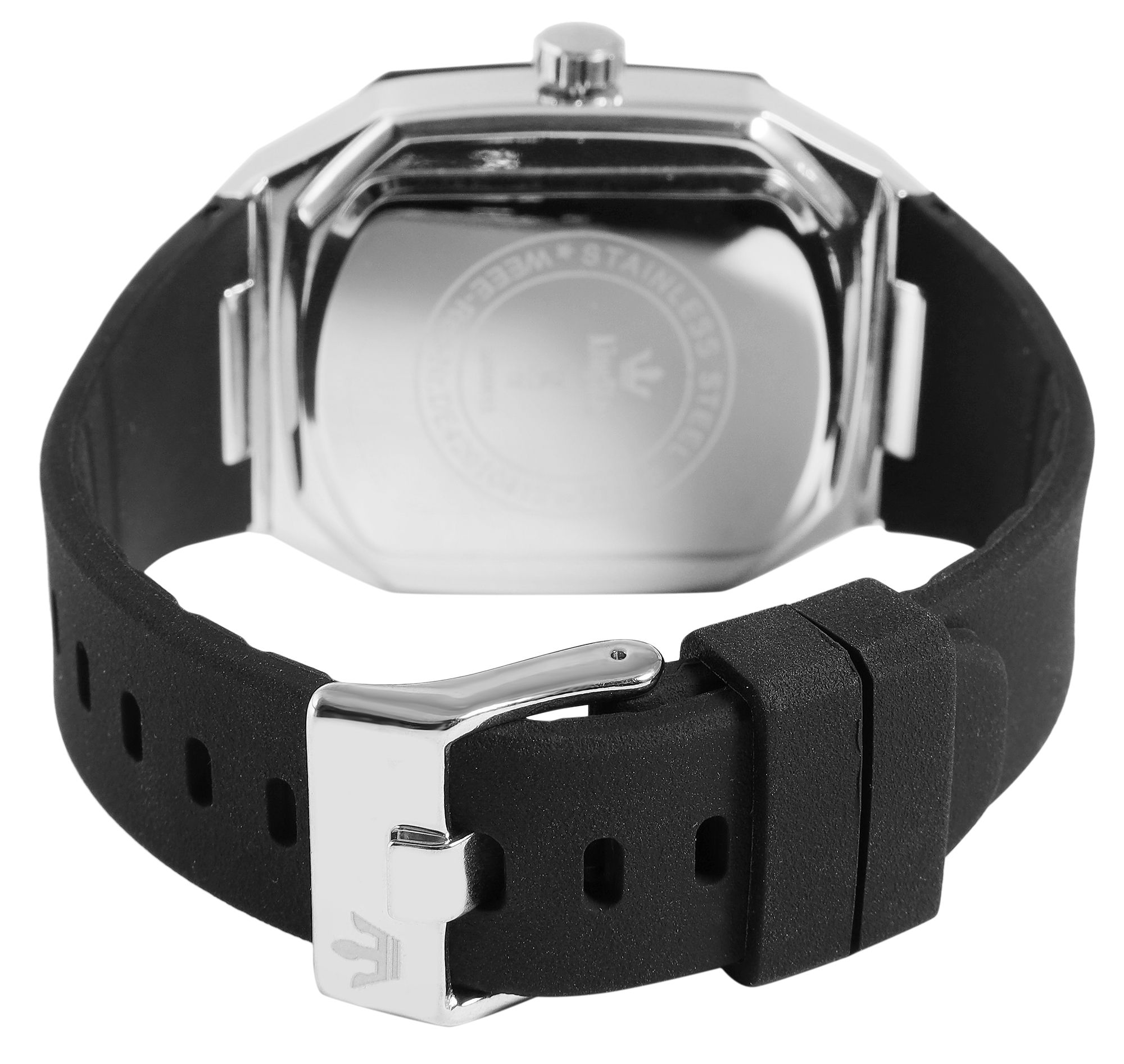 "Dozer" King Star Herrenuhr mit Silikonband, schwarz/ silberfarben