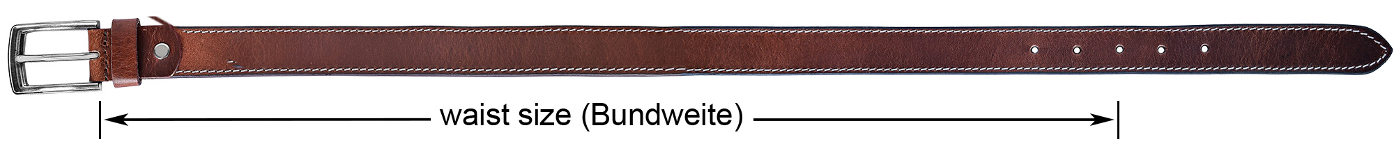 Leonardo Verrelli Echtleder Gürtel - Übergröße 120 cm/ 30 mm, braun, kürzbar