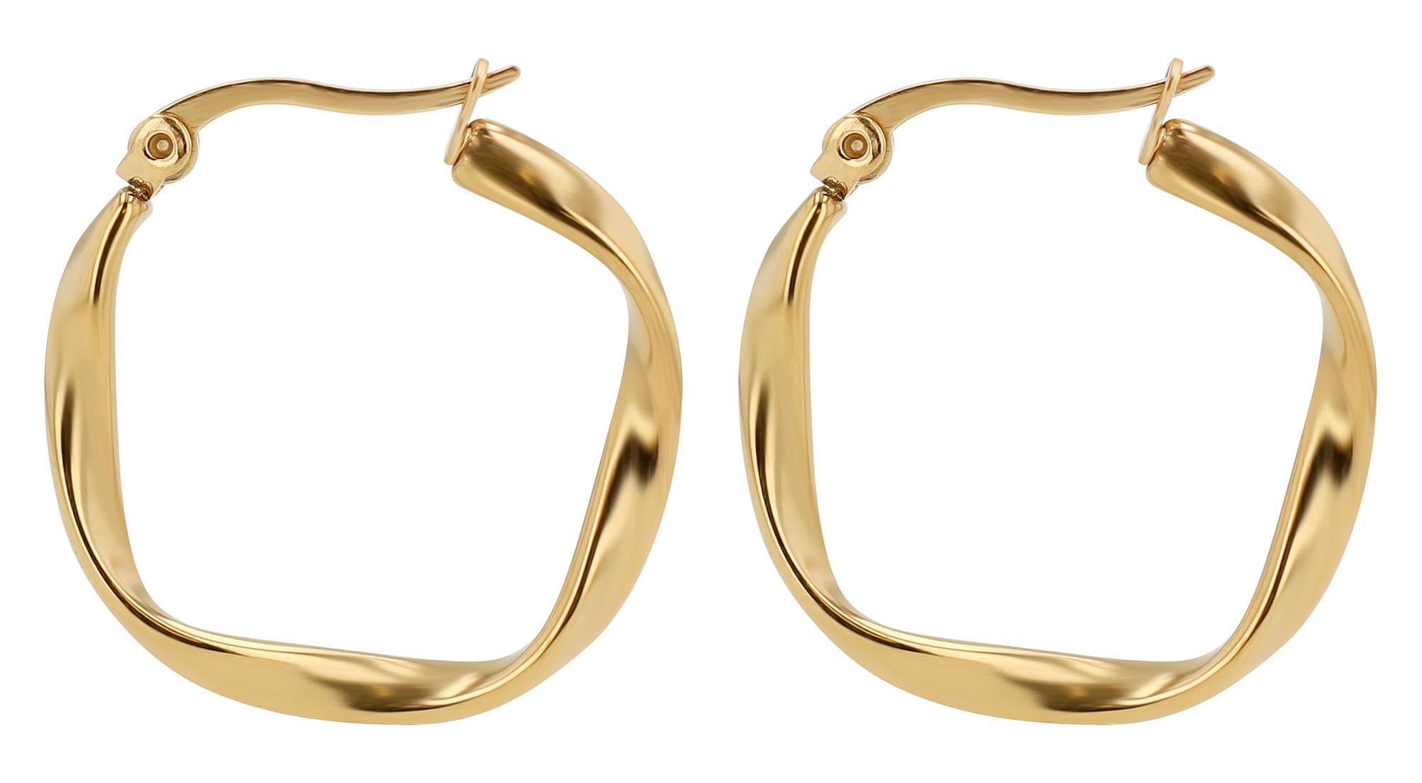 "Aelia" Edelstahl gedrehte Creolen Ø 20 mm, goldfarben