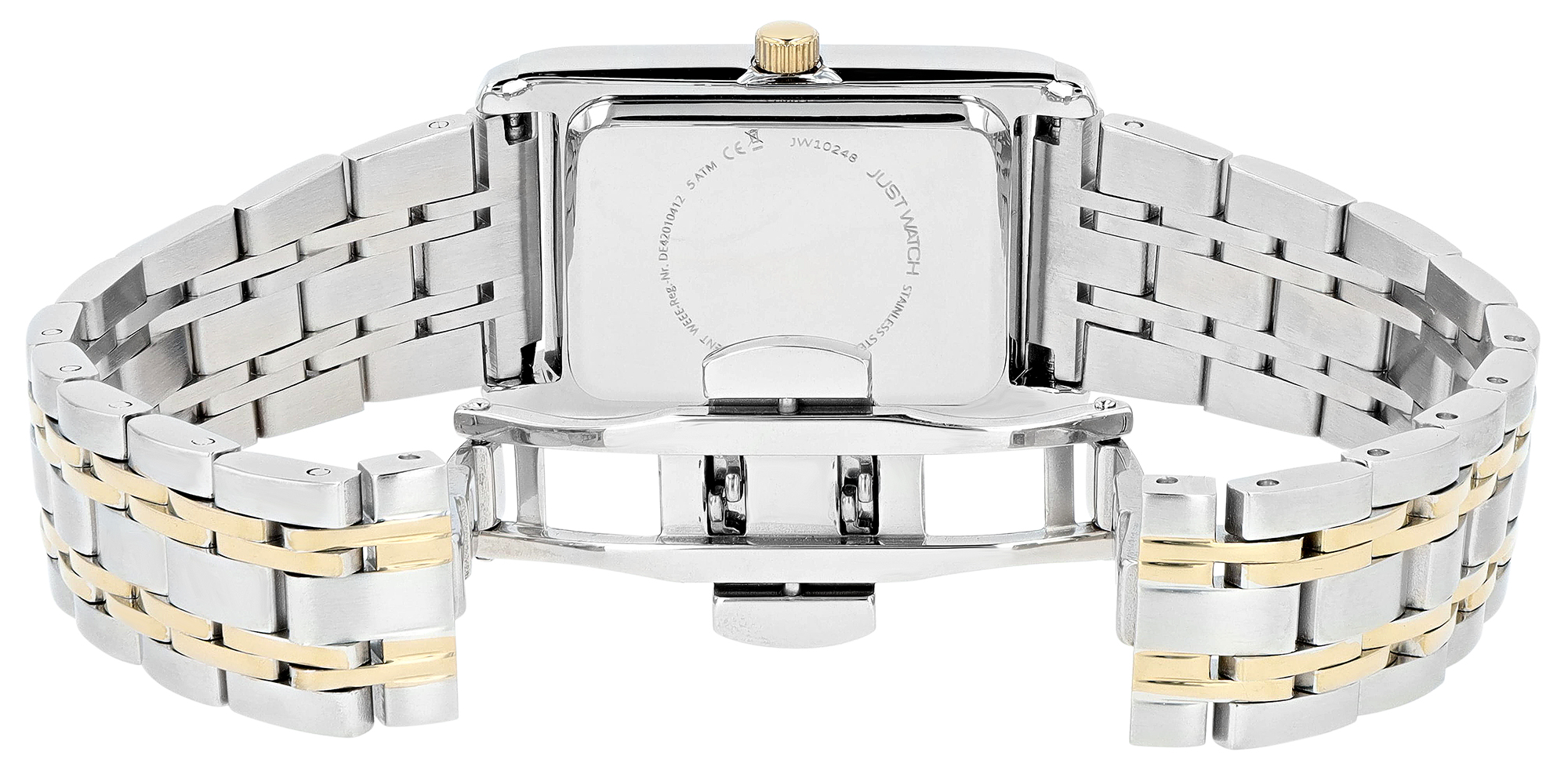 JUST WATCH Damenuhr "Ebba" mit Edelstahlband, 38 x 24 mm, bicolor/ weiß