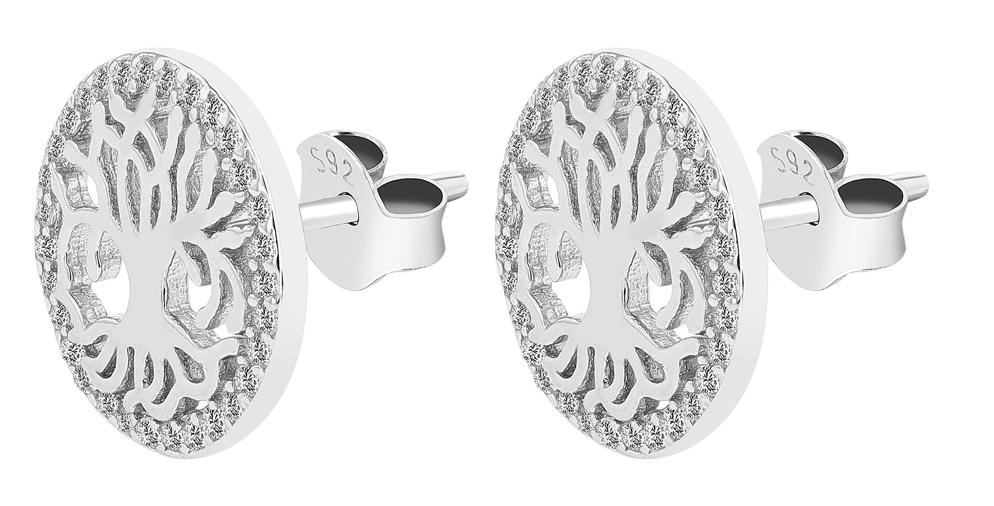 925/- Echt Silber Lebensbaum-Ohrstecker "Aislinn", rhodiniert