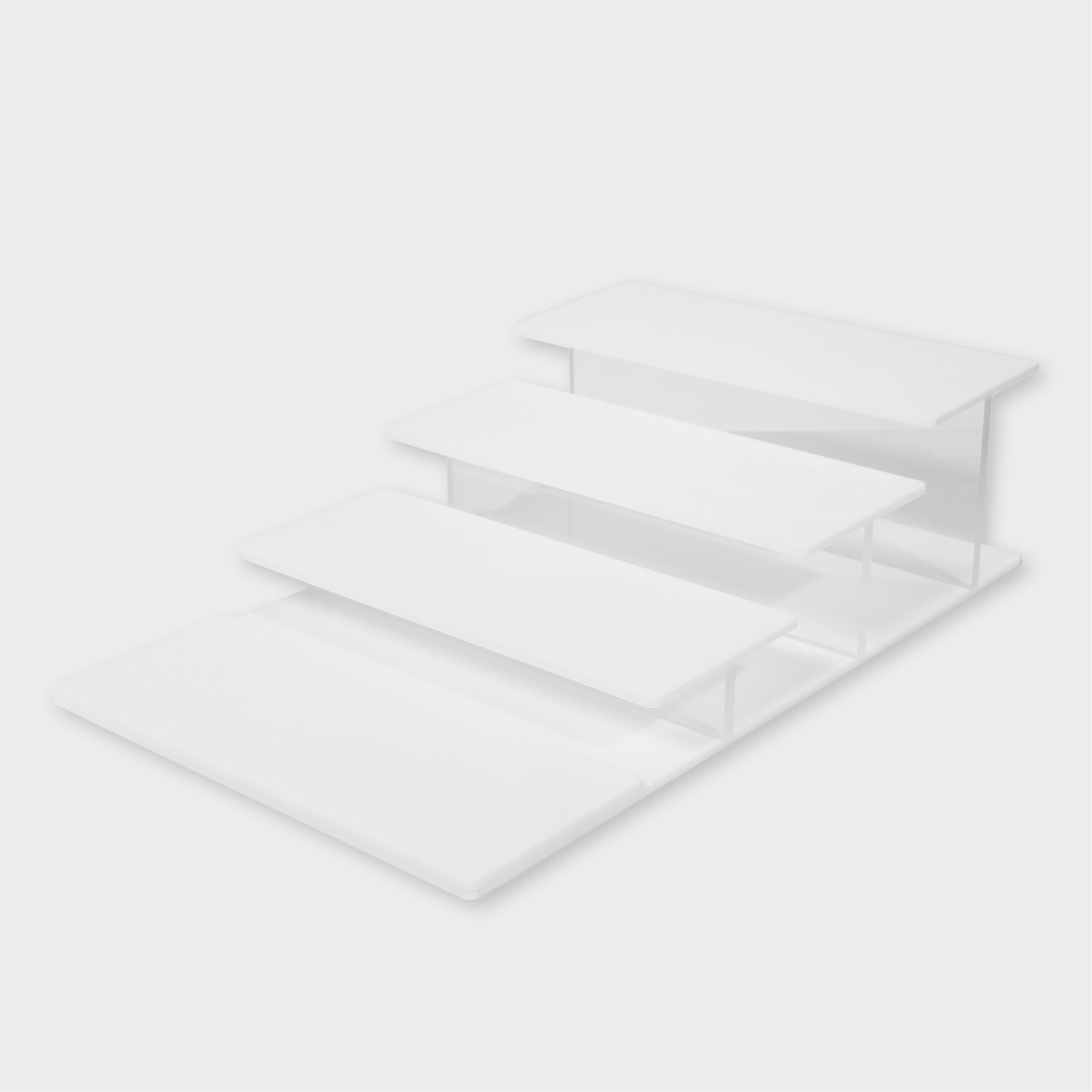 Display, Kunststoff, weiß, vierstufig, 28 cm x 17 cm x 7 cm