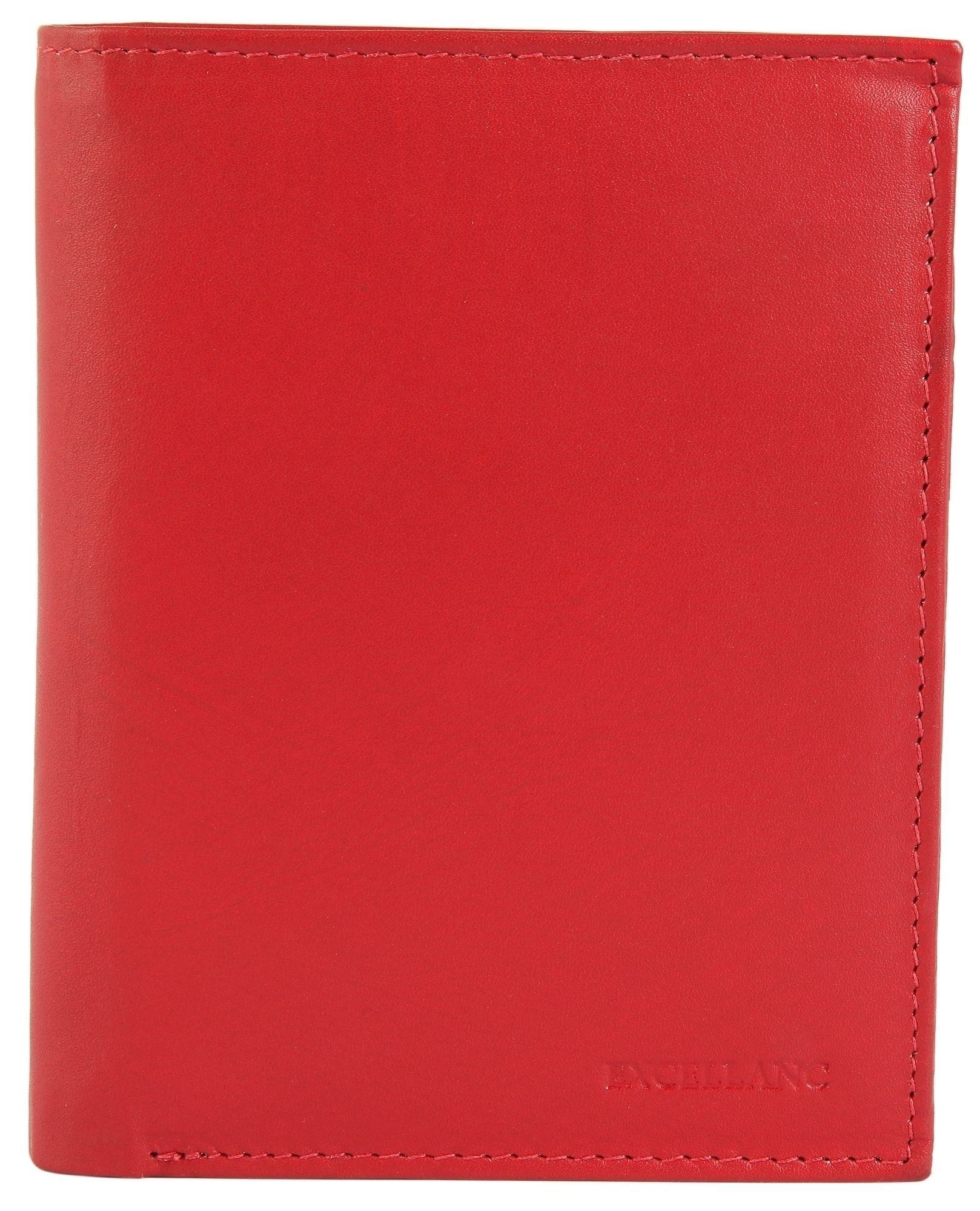 Excellanc Herren Geldbörse aus Echtleder in rot. Format 10 x 12 cm.