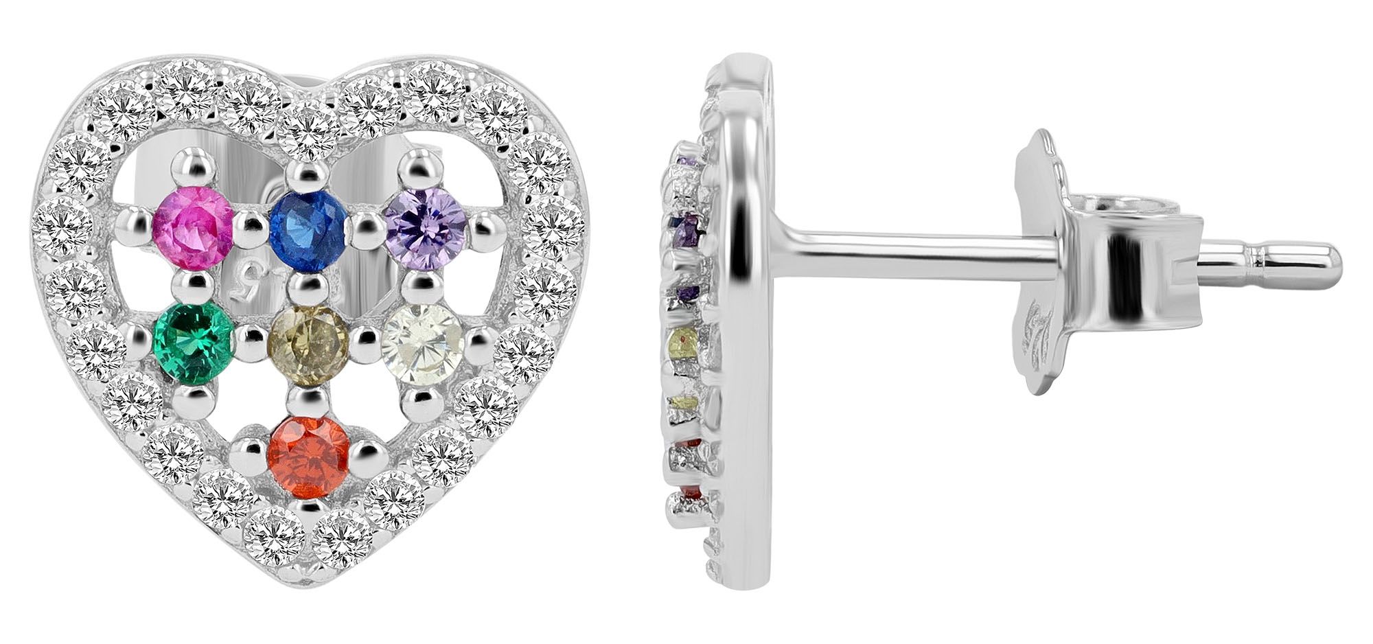 925/- Echt Silber Schmuckset "Enya" mit Ohrringen und Anhänger, Herzen