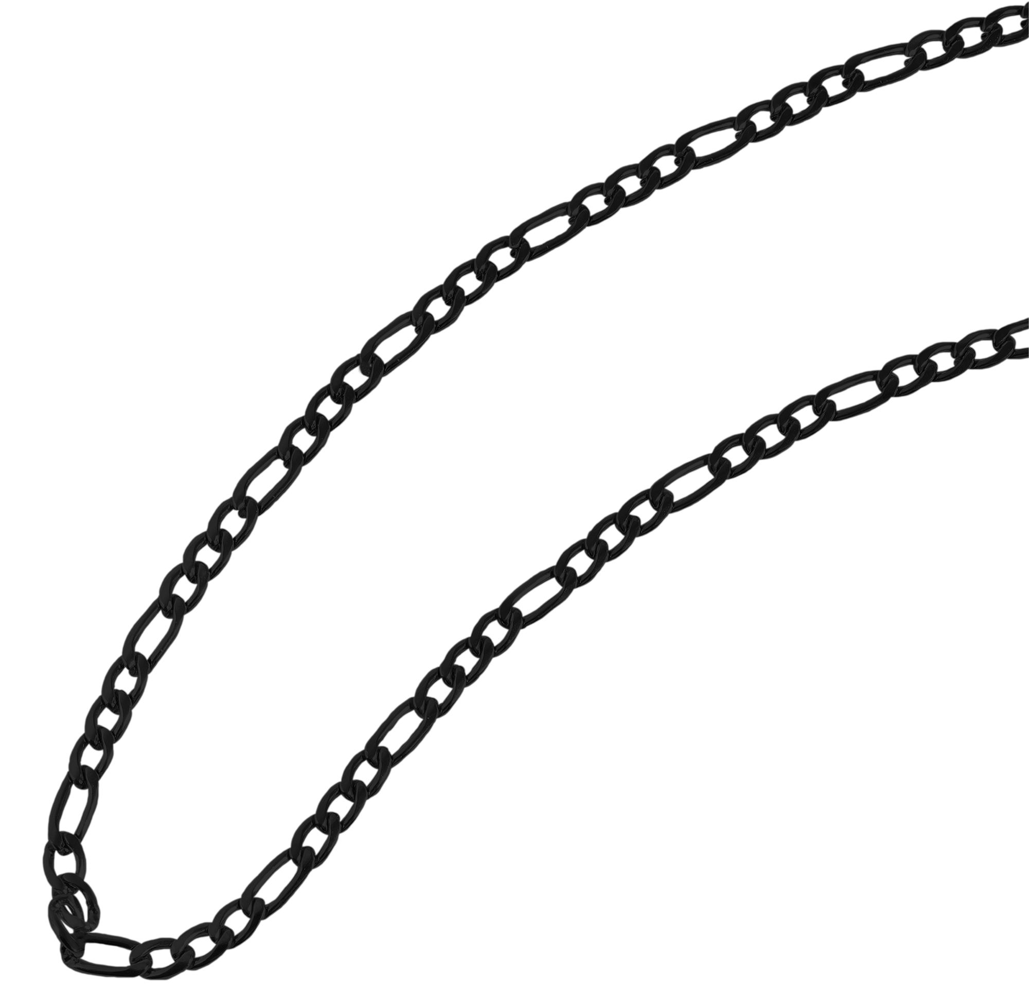 Akzent Figarokette aus Edelstahl, 60 cm / 4 mm, schwarz