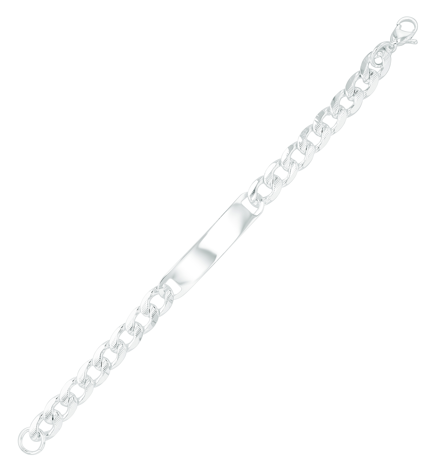 Akzent Panzerarmband "Riley" aus Edelstahl, Gravurplatte, 21 cm