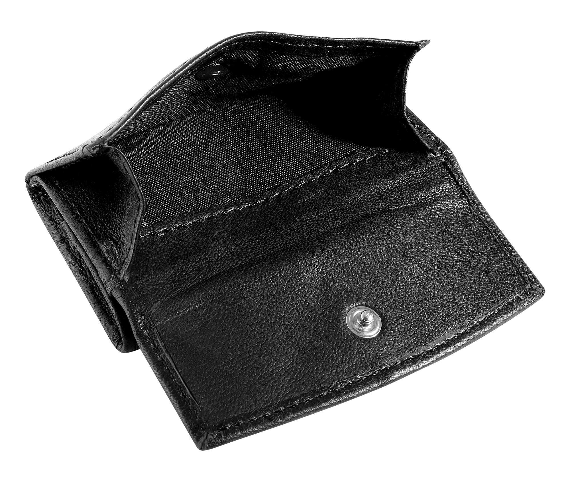 Excellanc Mini-Geldbörse aus Echtleder in schwarz/rot