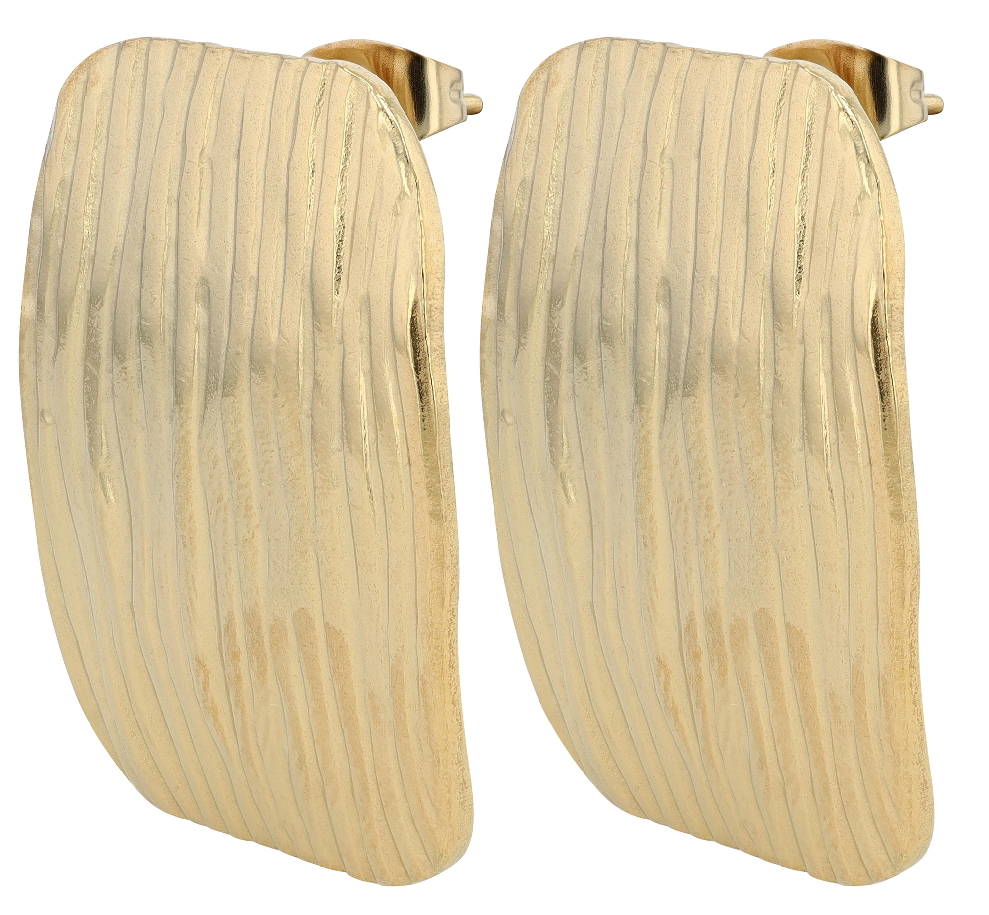"Cilly" Edelstahl Ohrstecker, Statement, goldfarben