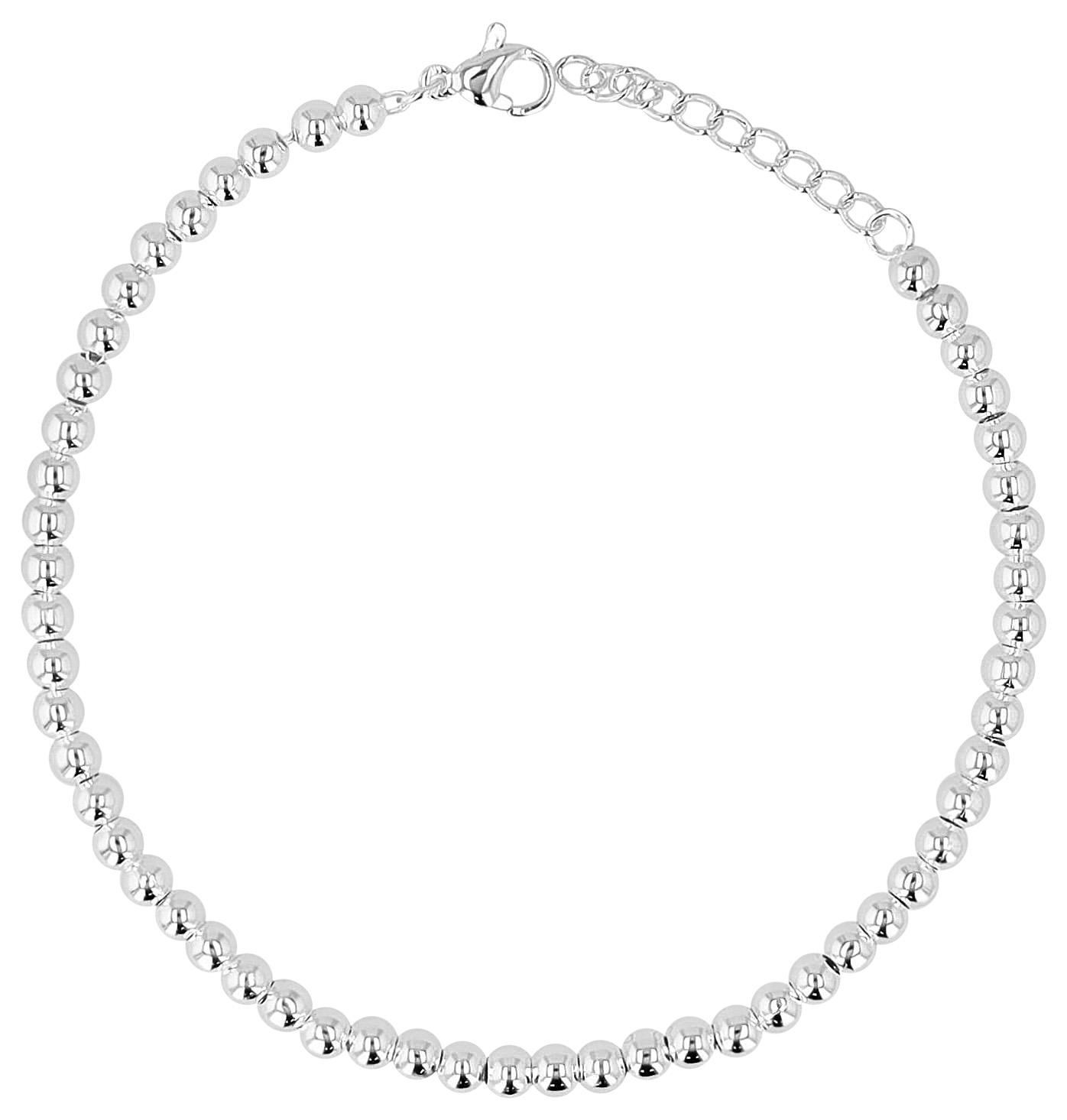 "Nasib", Akzent Kugelarmband, Edelstahl, versilbert, poliert, 20+3 cm