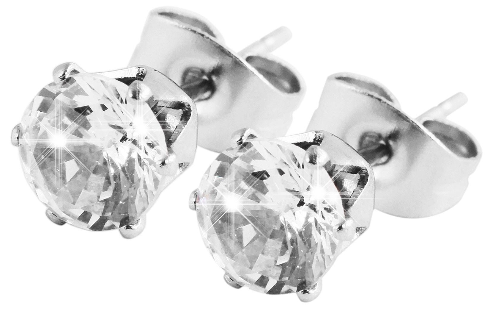 "Mandah" Edelstahl Ohrstecker mit Similistein im 3er Set