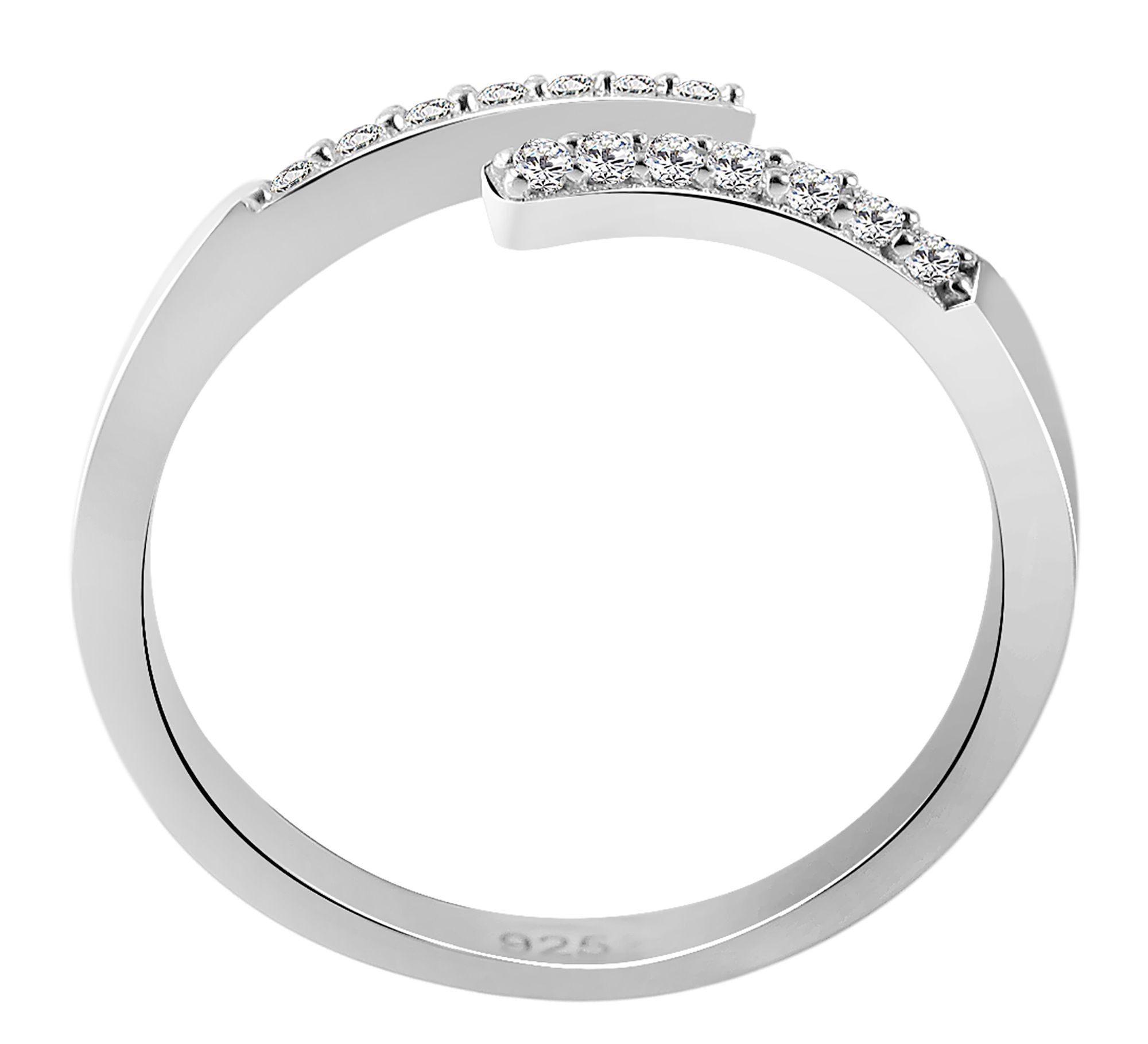 925/- Echt Silber Ring "Aril" mit Zirkoniabesatz, 925/rhodiniert, Gr. 54