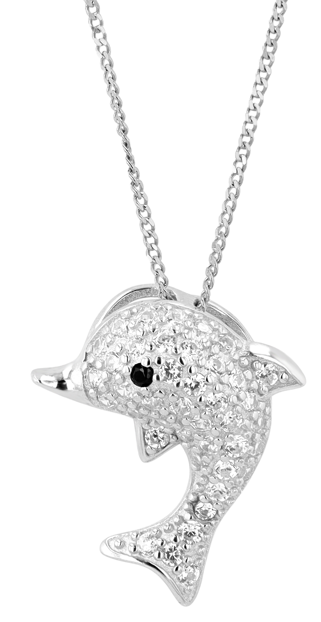 "Dolo", 925/- Echt Silber Anhänger Delfin, Kinder, silberfarben rhodiniert