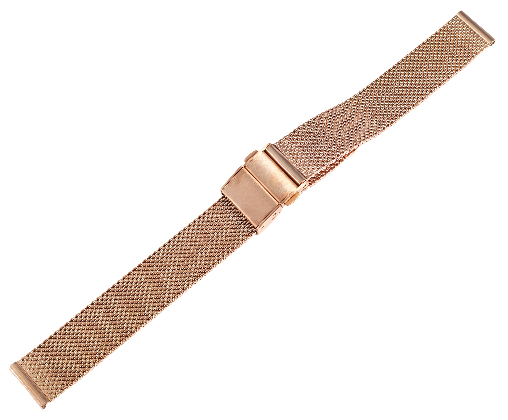 Edelstahl-Milanese (Quick-Release), Faltschließe, roségoldfarben, 18 mm