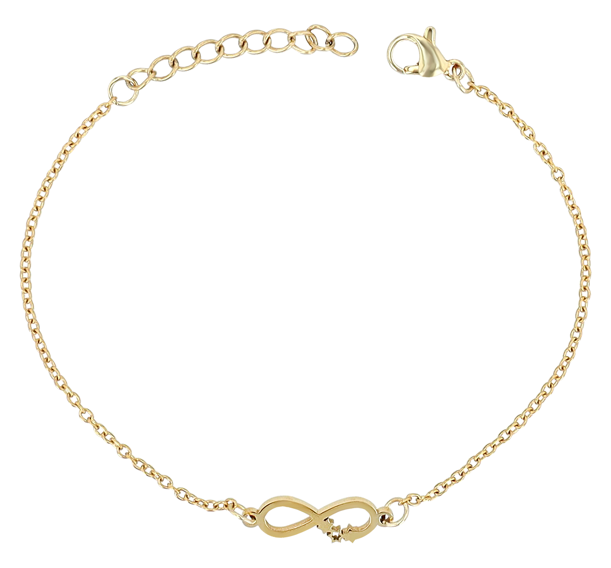 "Daiman", Ankerketten Armband, Edelstahl, Infinity, poliert, goldfarben, 17 + 3 cm