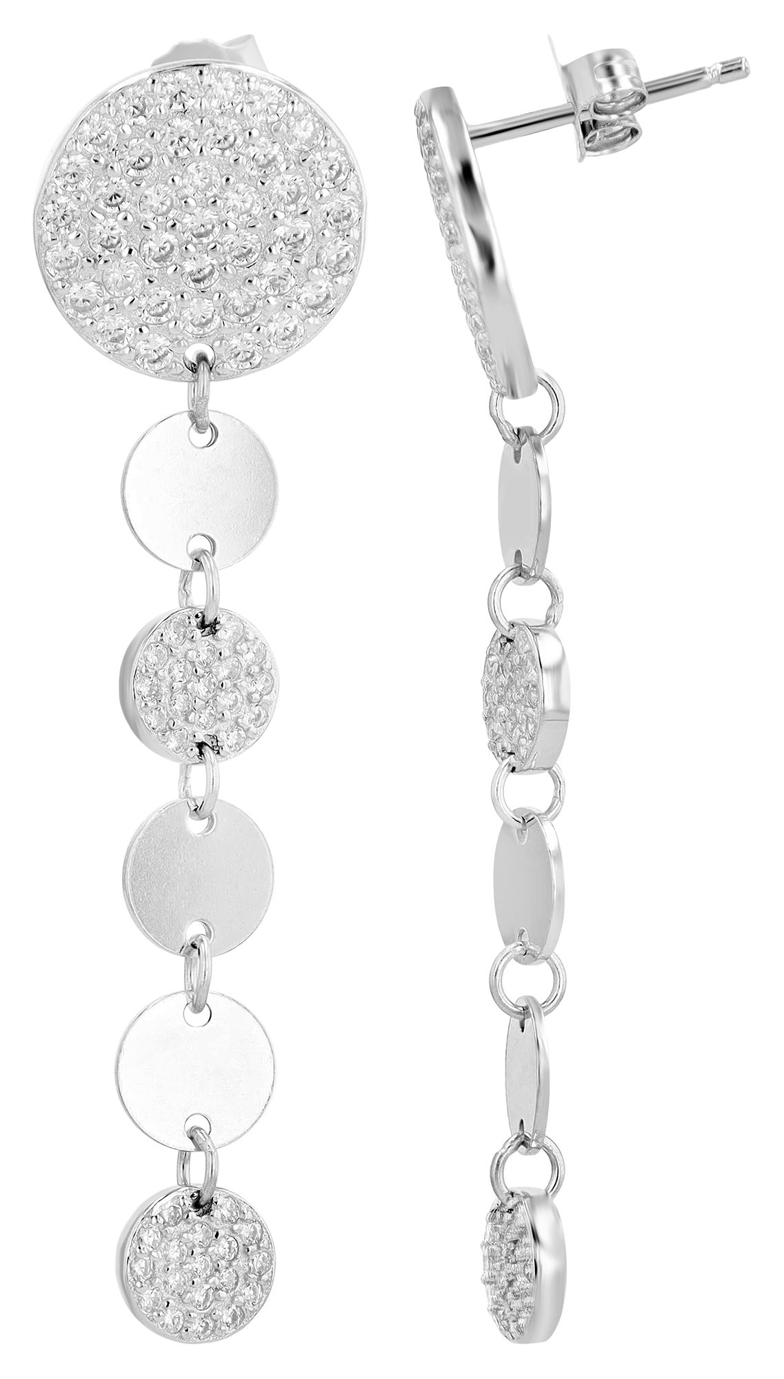 "Kerry" 925/- Echt Silber Ohrhänger mit Zirkonia, silberfarben rhodiniert