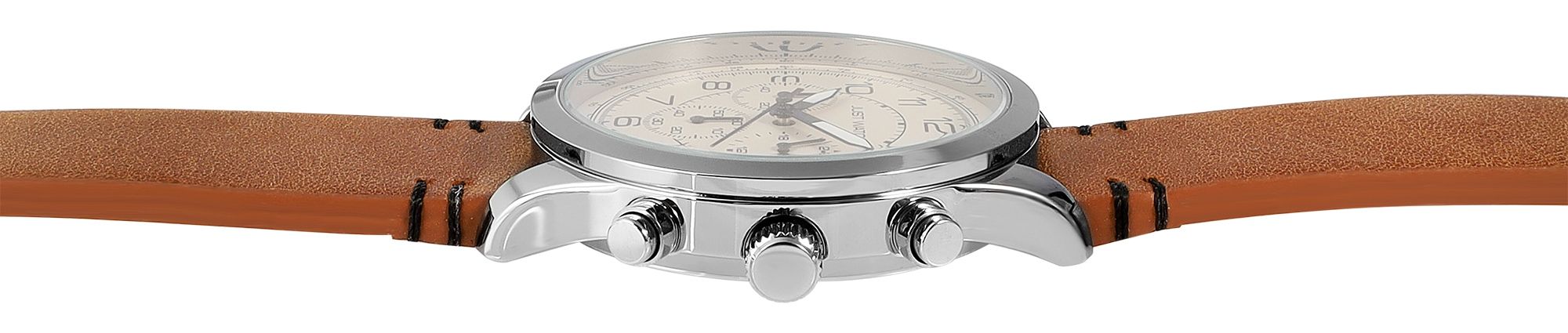 Just Watch Herrenchronograph, Lederarmband, 5 ATM, braun