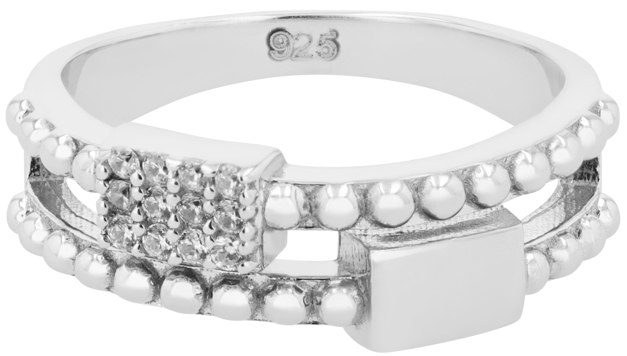 925/- Echt Silber Damenring "Frida", rhodiniert, Gr. 52