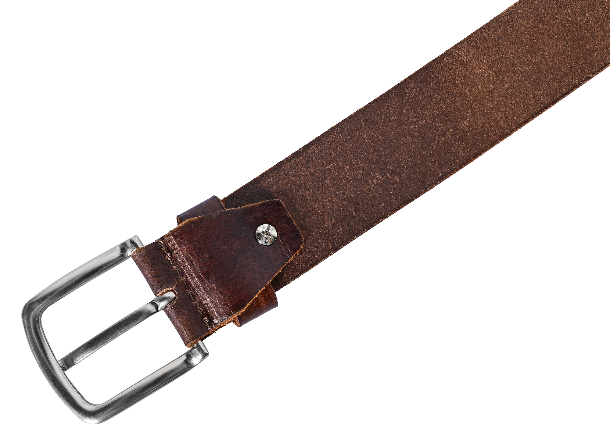 Leonardo Verrelli Echtleder (Full-Grain) Gürtel, braun, kürzbar, 110 cm