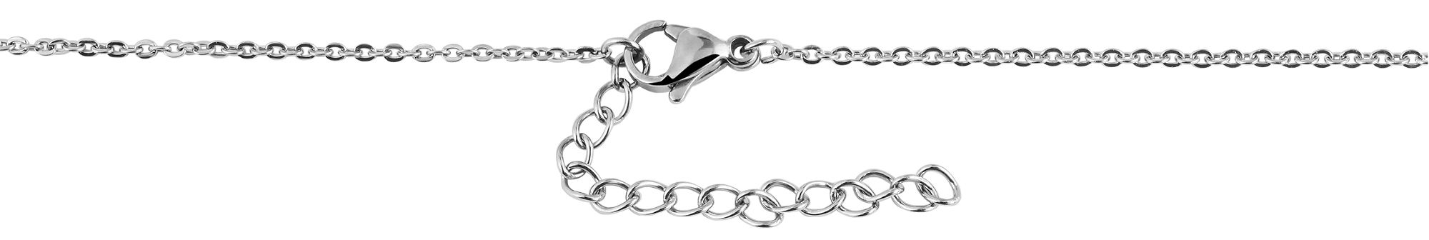 Edelstahl Schmuckset, Kette mit Anhänger + Ohrringe, mehrreihig, Herzschlag, silberfarbig
