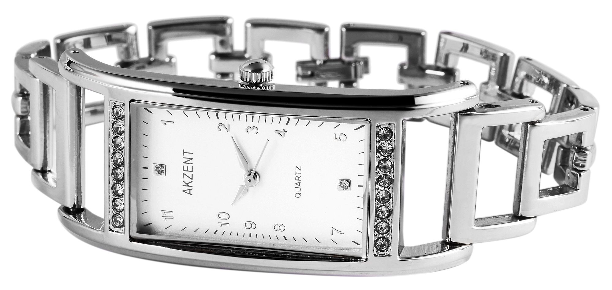 Akzent Damenuhr mit Metallarmband