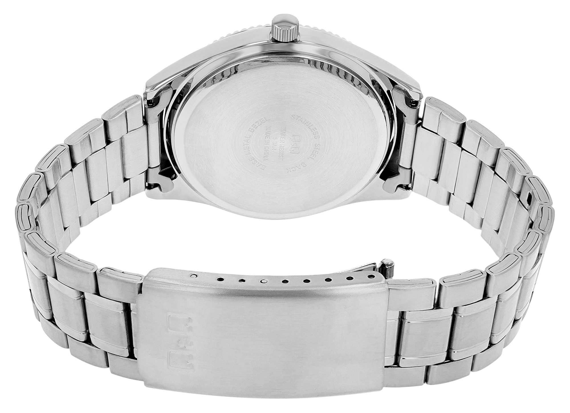 Q&Q Herrenuhr mit Edelstahlarmband, 5 Bar, silberfarben