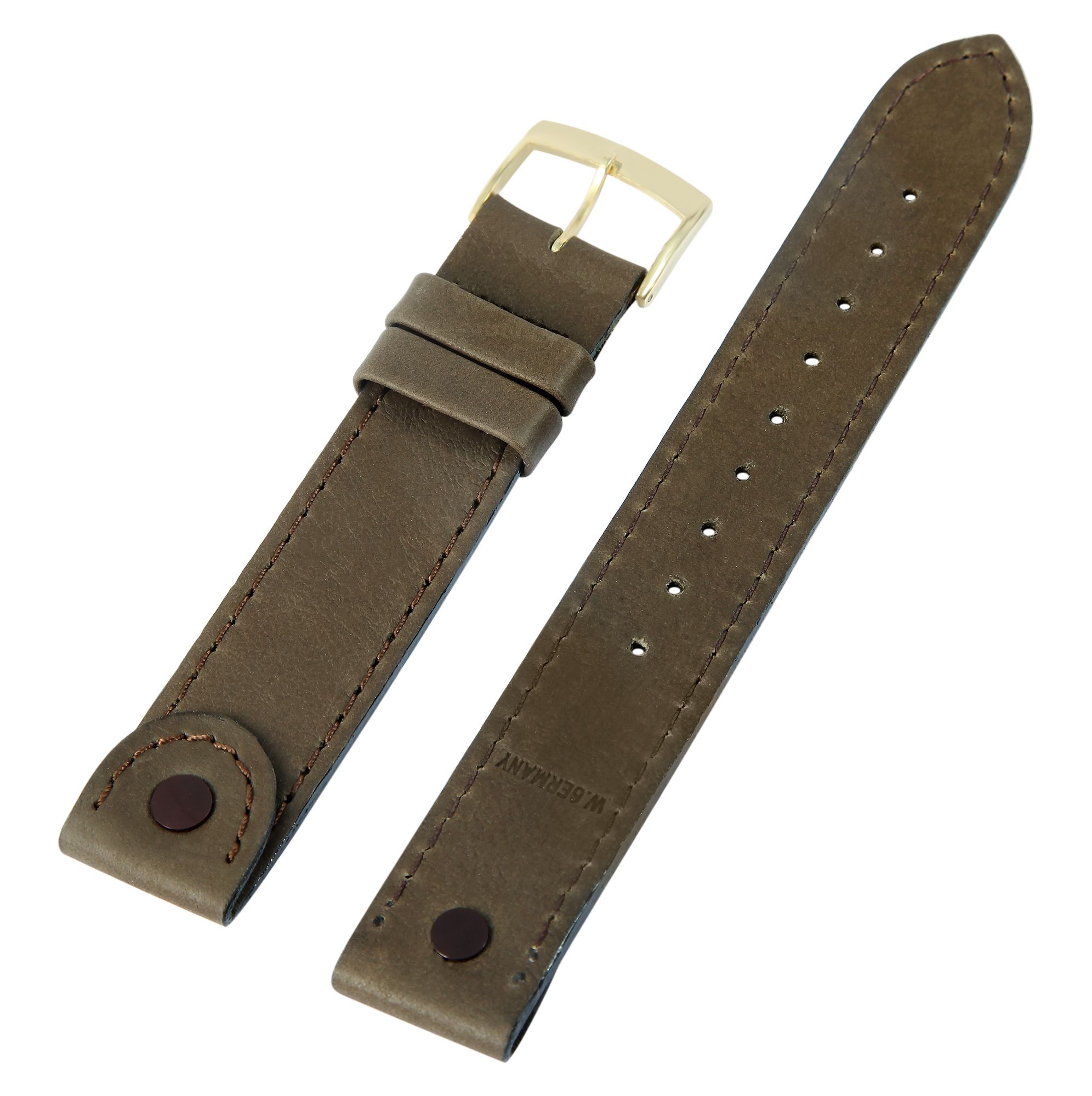 Basic Lederimitat Armband in dunkelbraun, glatt, flach, 18 mm