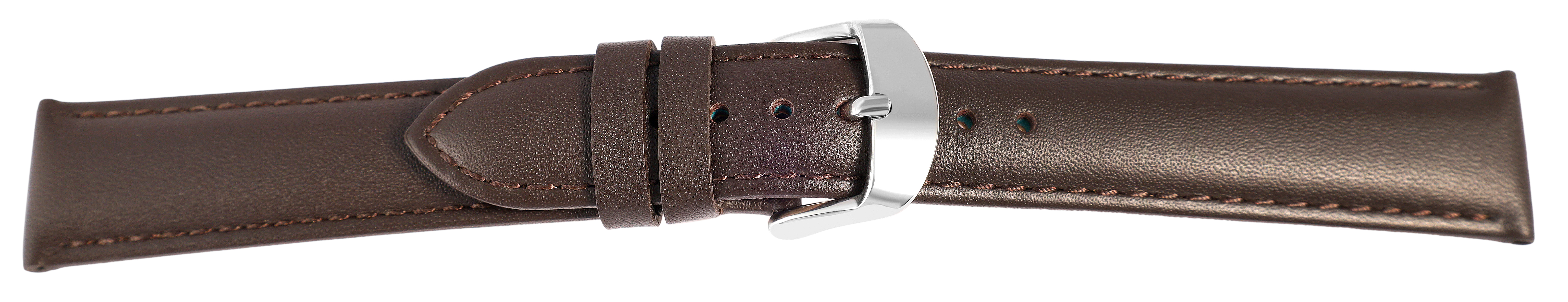Uhrenarmband aus Echt Leder in dunkelbraun, 18 mm