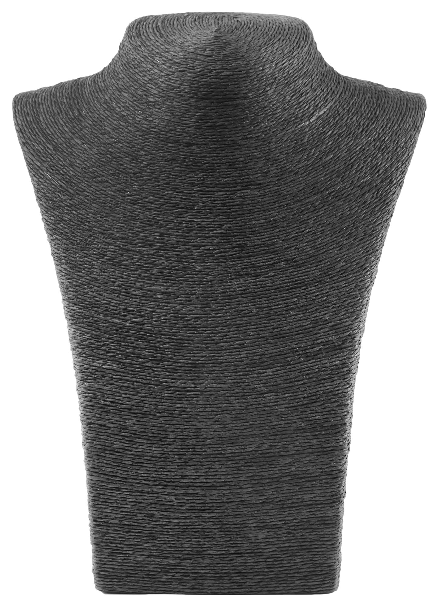 Büste aus Bastfaser, schwarz, 27 cm x 21 cm x 12 cm