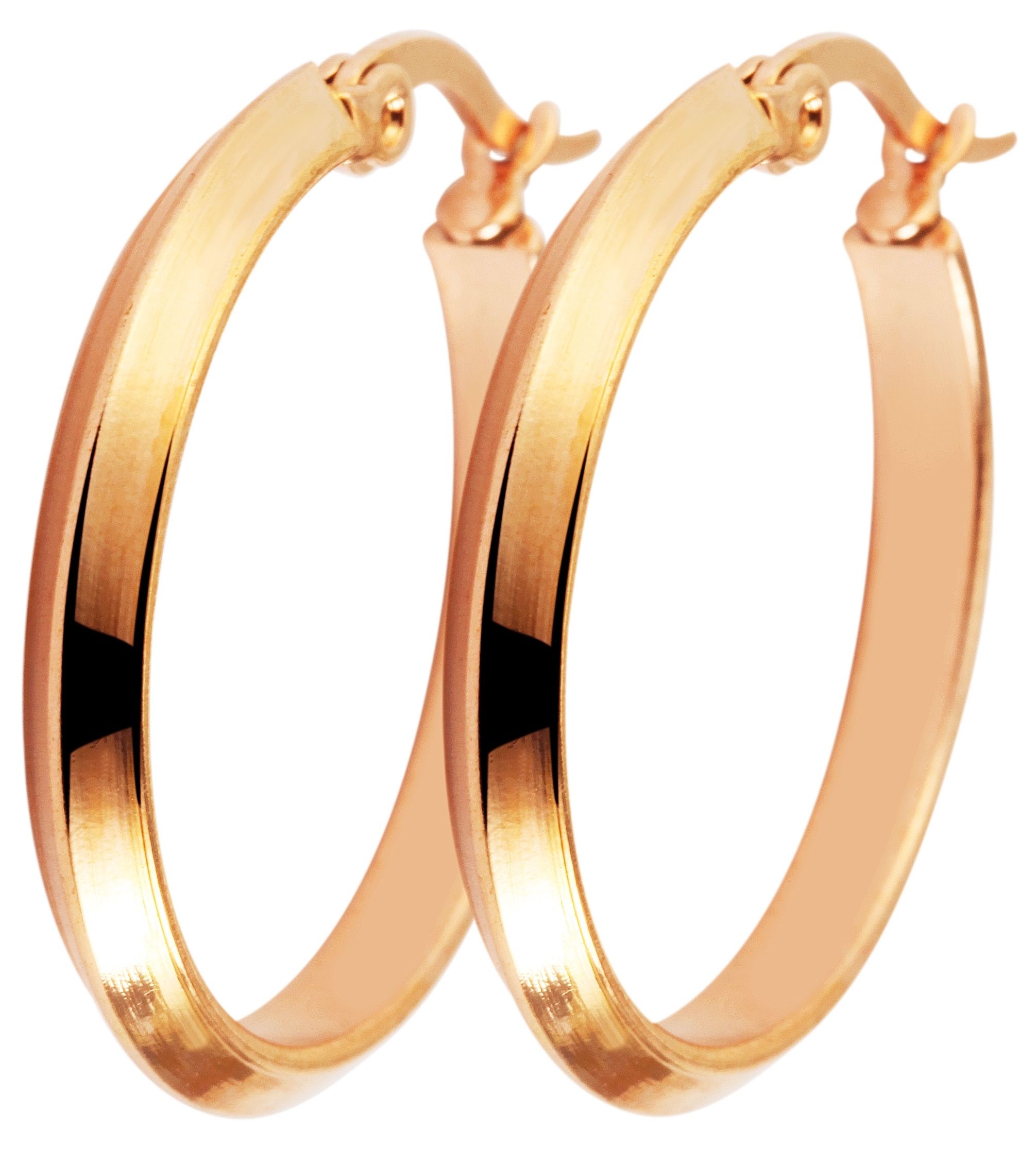 "Sheila"  Creolen aus Edelstahl, 3er Set (19mm/ 20mm/ 26mm), roségoldfarben