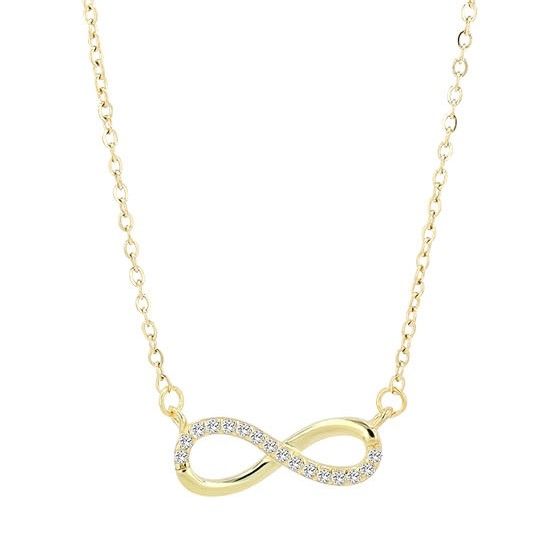 925/- Echt Silber Infinity-Halskette "Thessa", vergoldet