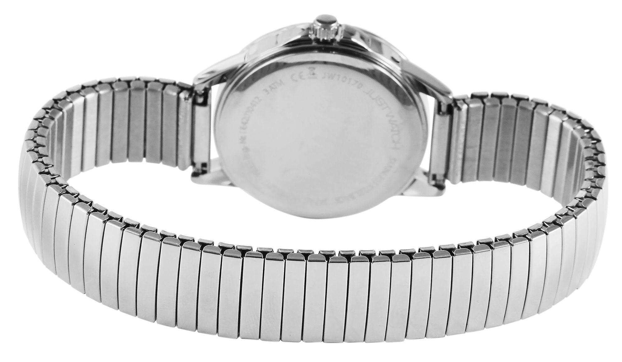 JUST WATCH "Angelique" Damenuhr Ø 29 mm Edelstahlzugband, silberfarben/ blau